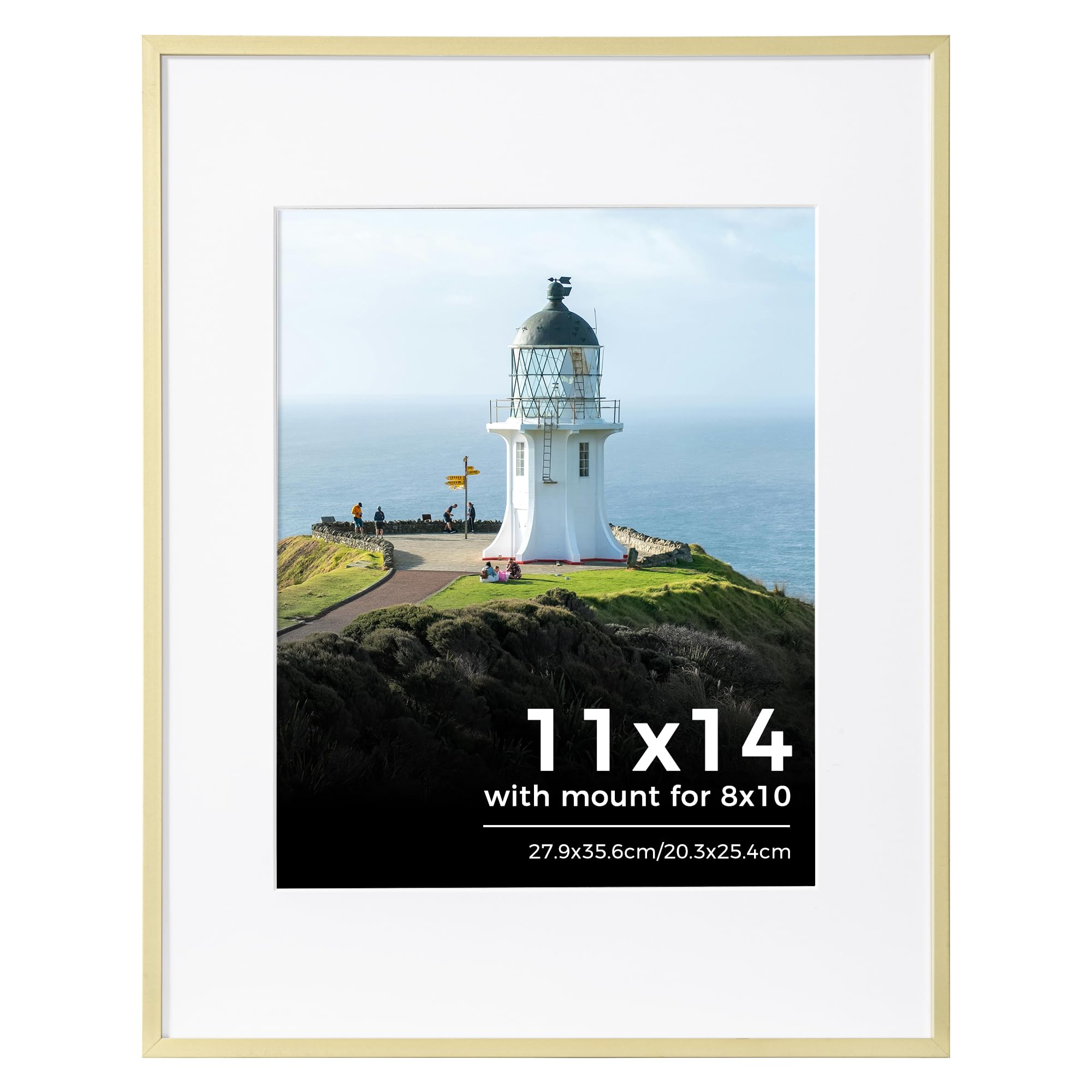 11x14 Picture Frame, 11x14 inch Photo Frame with Mount for 8x10 inch Frame, Metal Frame with Plexiglass Window, Versatile Poster Frame for Home, Gallery Wall Mount Display, Gold โ image 1