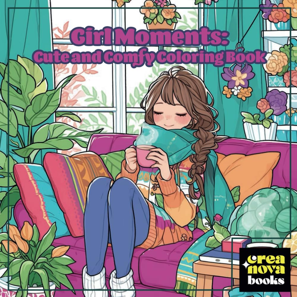 Girl Moments: Cute and Comfy Coloring Book The Cozy, Bold, and Easy Coloring Book for Stress Relief