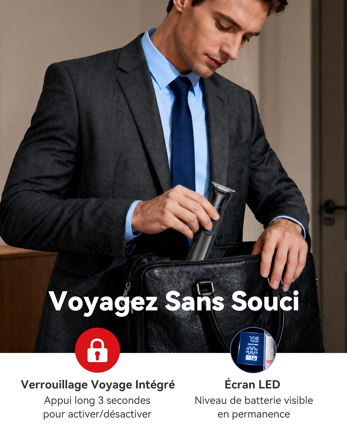 KENSEN Tondeuse tout-en-un 18 accessoires pour corps, barbe et cheveux | 2 velocità 120 Mins d'Autonomie Tondeuse Multifonction Homme 100% Étanche, 7 Hauteurs de Coupe(3/4/6/9/11/12/15mm)