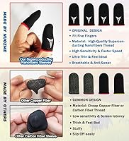 Vista 8 de 10 piezas de fundas de dedos para juegos móviles, fundas de dedos Nuozme para todos los dispositivos con pantalla táctil, nanofibras