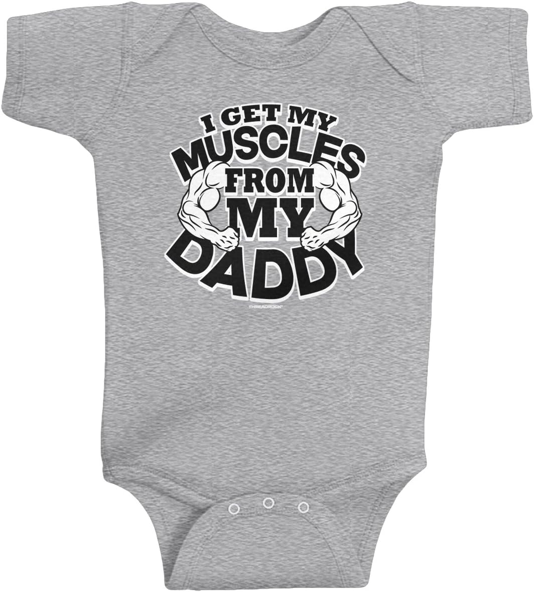 Threadrock Baby Boys' I Get My Muscles from Daddy Infant Bodysuit