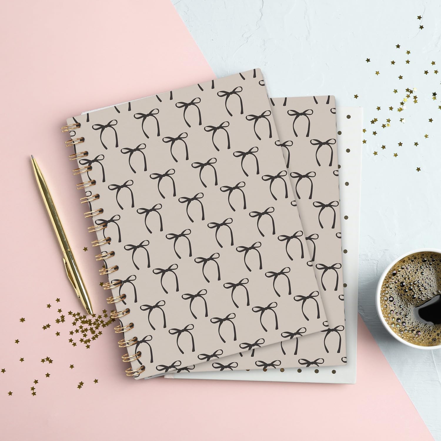 Cute Bow Spiral Notebook, Preppy Aesthetic Coquette Bow Girls School Supplies Notebook Journals For Teens, Cute Notebooks For School, Diary for Women Girls Notebook, 5.5x8.3 - Image 2