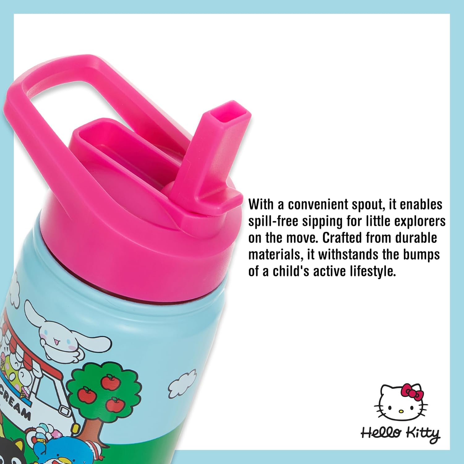 Hello Kitty 14 OZ Water Bottle - Hello Kitty, My Melody, Keroppi- Travel Water Bottle With Built in Straw - Official Sanrio Merchandise - Image 4