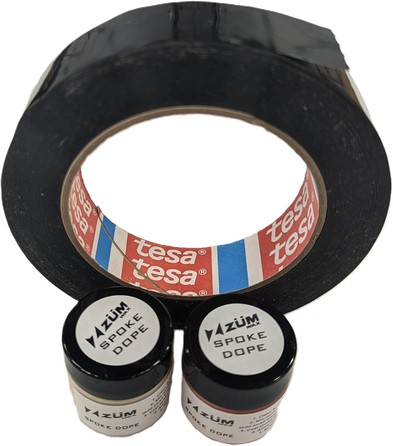 ZÜMWAX Thread Prep and Tubeless Rim Tape to Build a Bike/Bicycle Wheel – tubeless Rim Tape 1 inch Wide, 4 mil Thick, 60 yds and Spoke Dope Thread Prep - Two 20ml Bottles