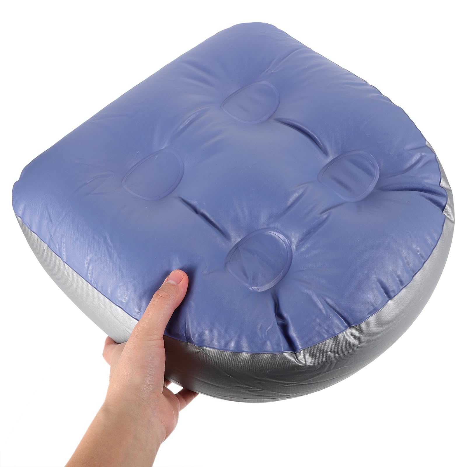 SHINEOFI Lot de 2 Coussins de Siège Gonflables Épais Bleus avec Ventouses, Rehausseurs de Bain Réglables pour Spa et Sauna, Accessoires de Bain pour Détente et Confort Adulte