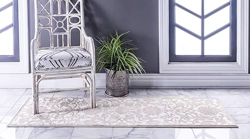 Miniatura 3 de Unique Loom Rushmore Collection - Alfombra de área (3 pies x 9 pies 10 pulgadas, blanco nievebeige)