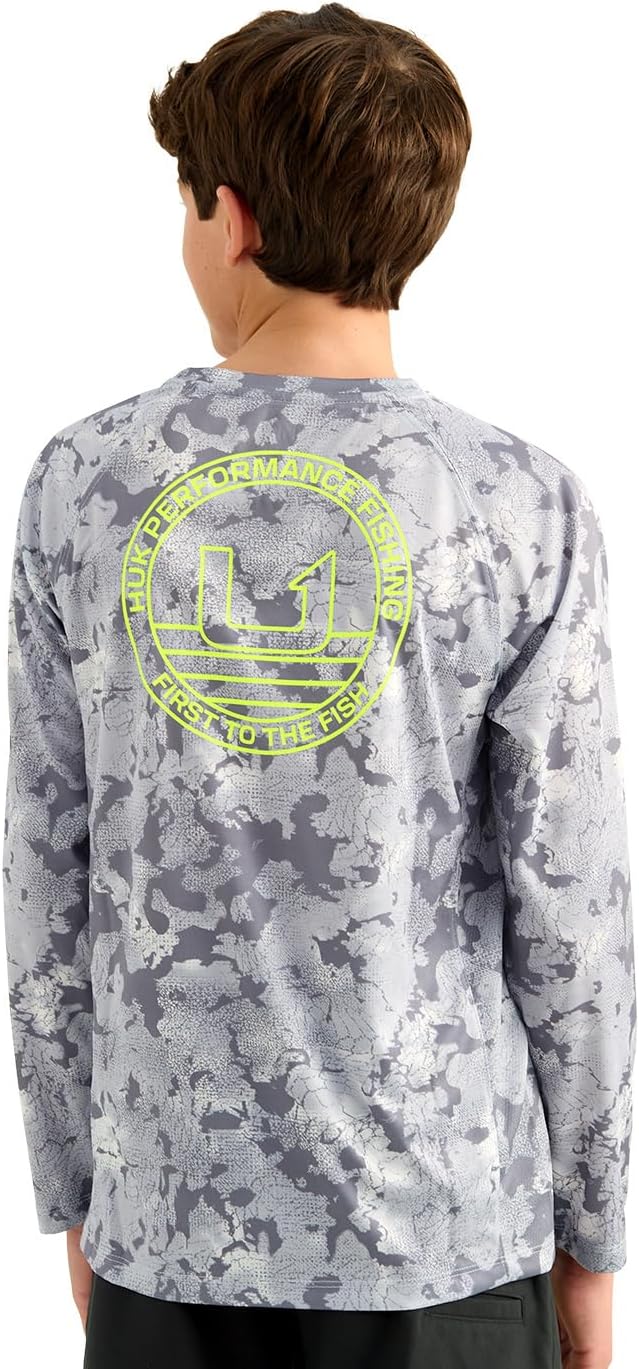 HUK Unisex-Child Pursuit Kc Scott Long Sleeve, Fishing Shirt for Kids