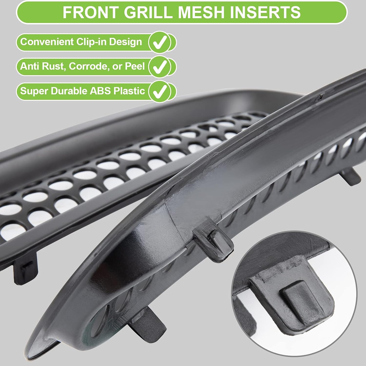 Spurtar Grill Inserts for 2007-2017 Jeep JK Wrangler & Wrangler Unlimited,Matte Black Upgrade for Jeep Grill Inserts 7pcs Front Mesh Grille Cover Guard for Jeep Wrangler JK