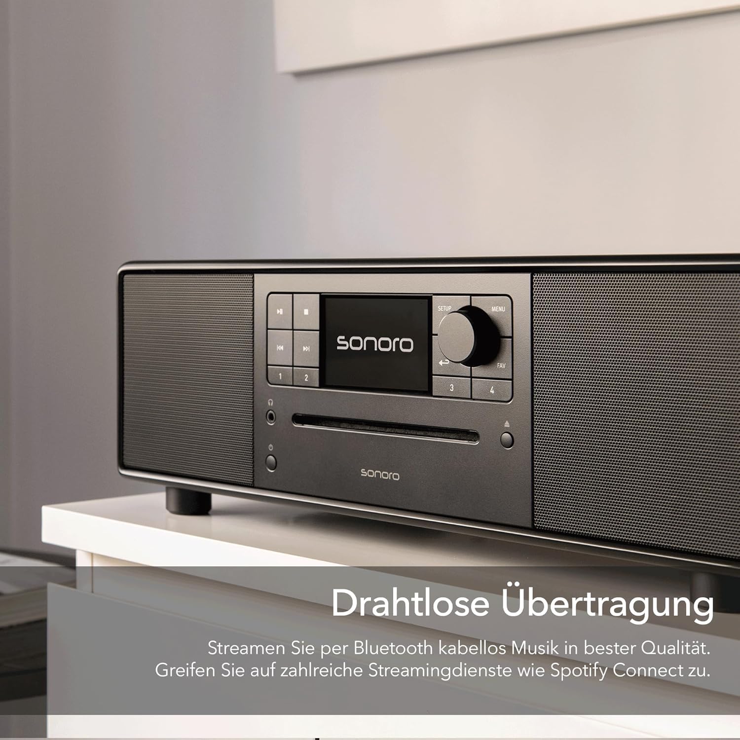 sonoro Prestige Kompaktanlage mit CD Player (UKW, DAB Plus, Spotify, Deezer) Matt Schwarz