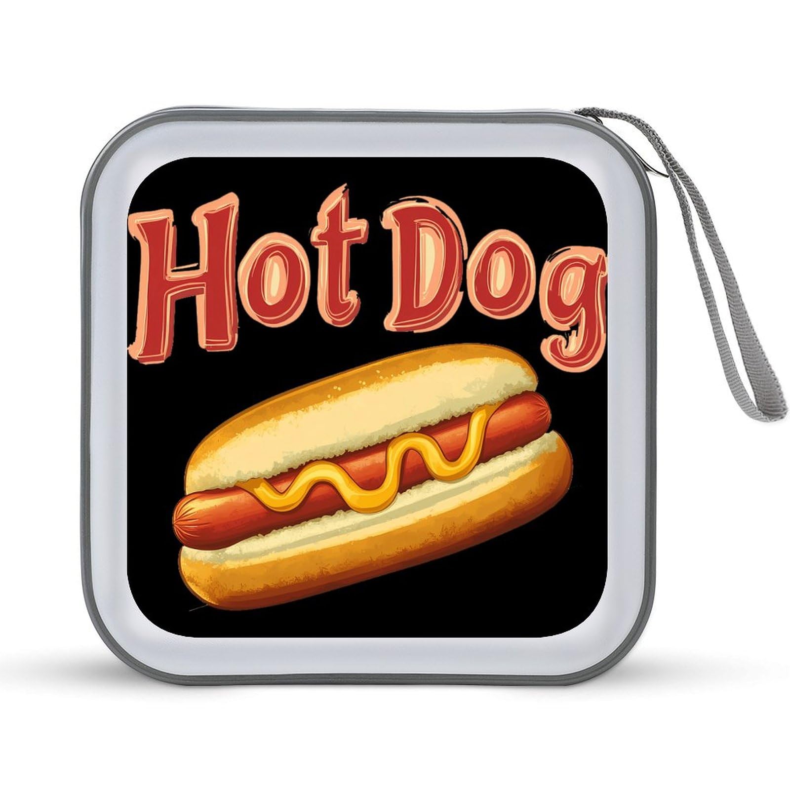 Hot Dog Shop CD Case Plastic DVD Case Holder Wallet Disc Storage Organizer for Car Travel