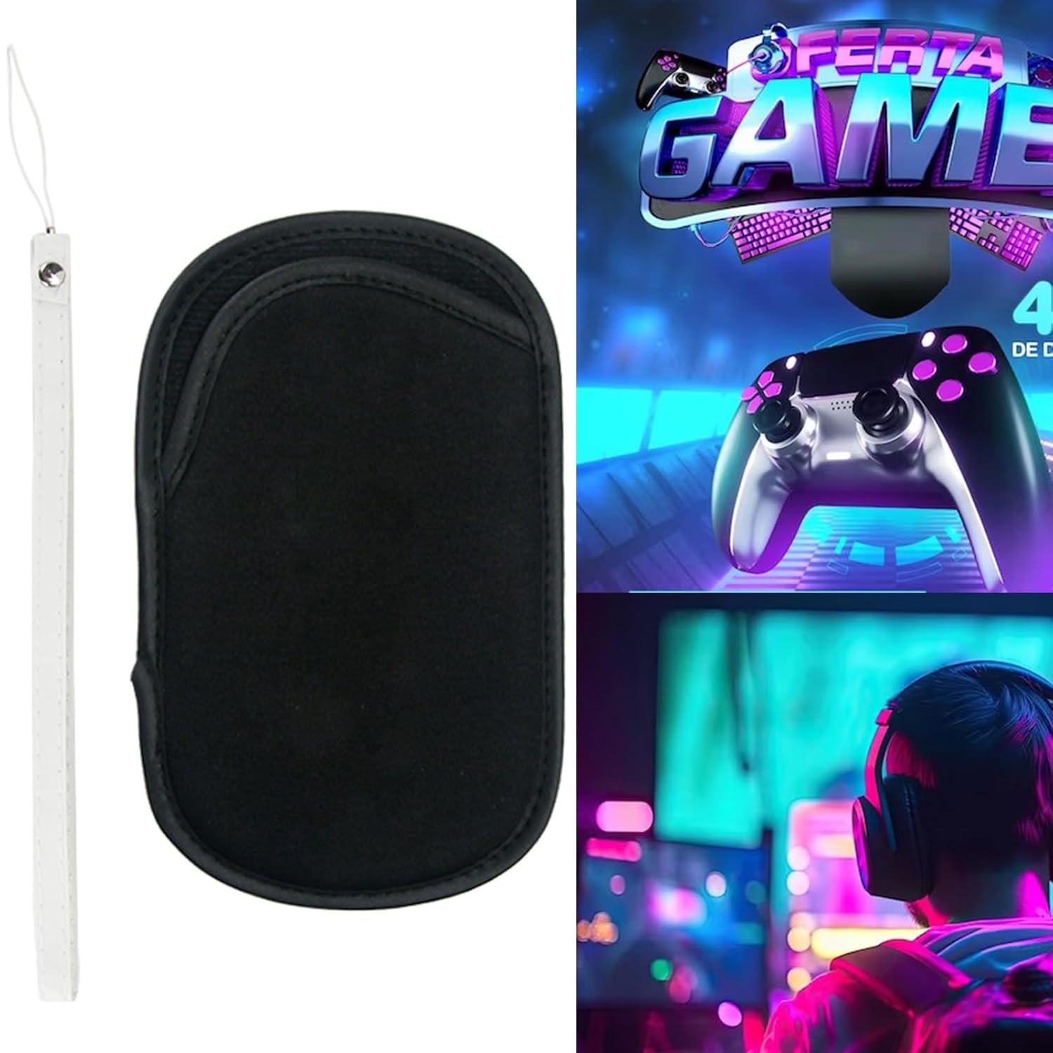 BAIMOQI Storage Bag Carry Case for PSP GO Scratchproof Handbag Handheld Game Console Shockproof Protector Case with Wrist Strap, About. 15x9.5cm, As Pictures Shows