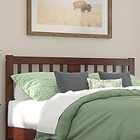 AFI Tahoe Queen Solid Wood Slatted Headboard in Walnut - Timeless Mission Farmhouse Style Bed Frame Upgrade