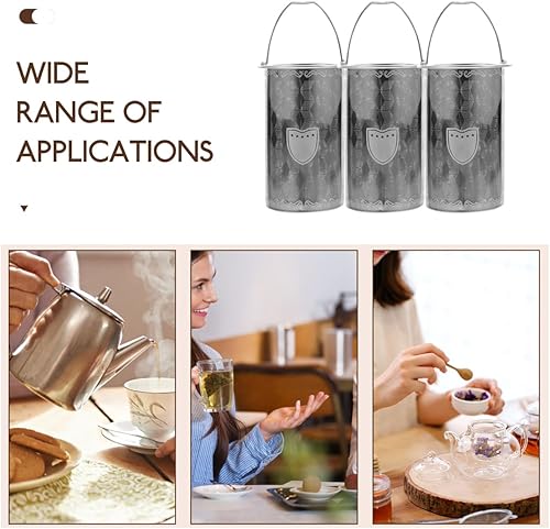 Miniatura 3 de Luxshiny 3 coladores de té para té suelto repuesto de infusor de malla fina para hojas sueltas, accesorios de filtro reutilizables para tazas,