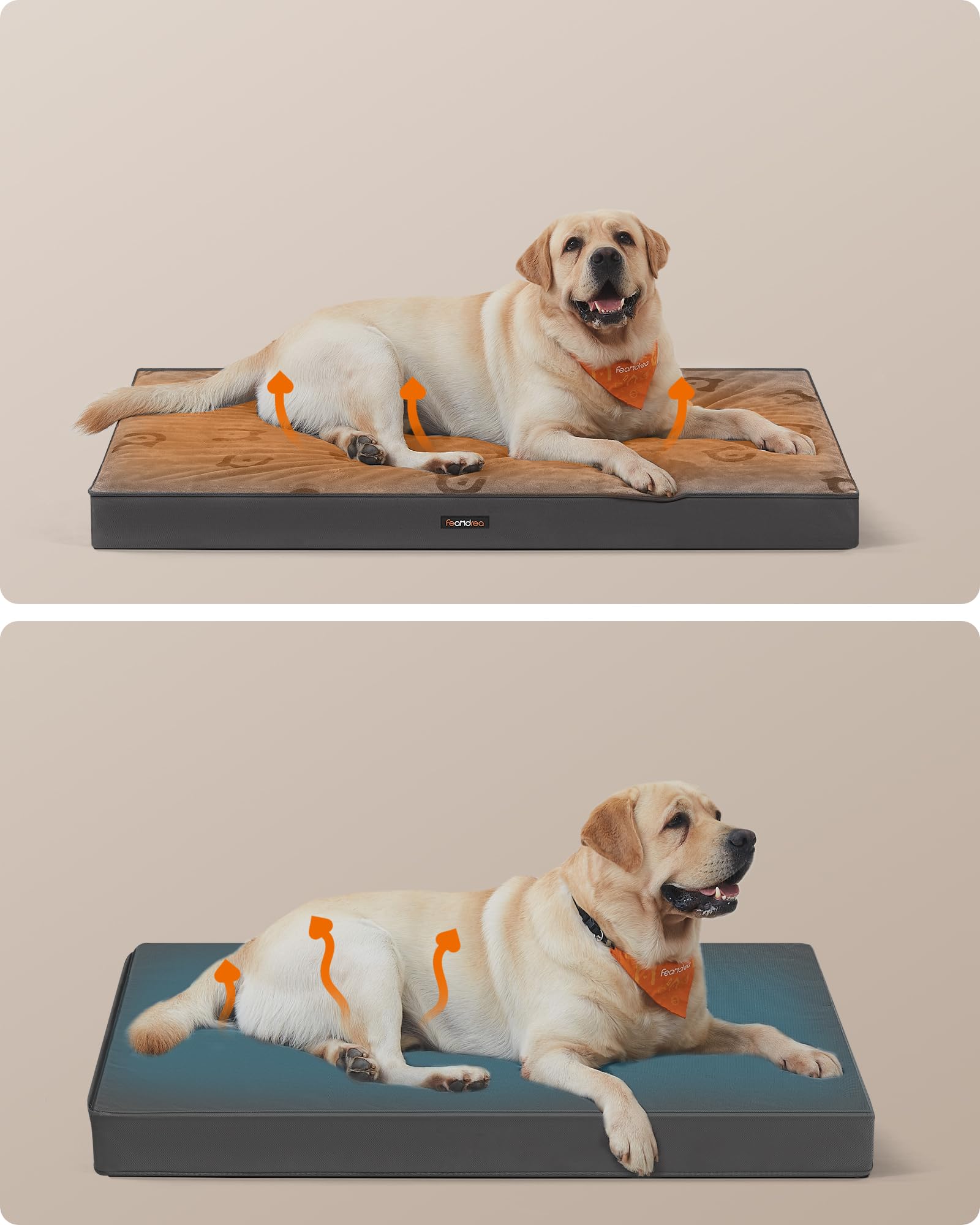 Cuscino Letto Per Cani Taglia XL Impermeabile 120x80cm - Tessuto Oxford Lavabile Marrone - Foto 5