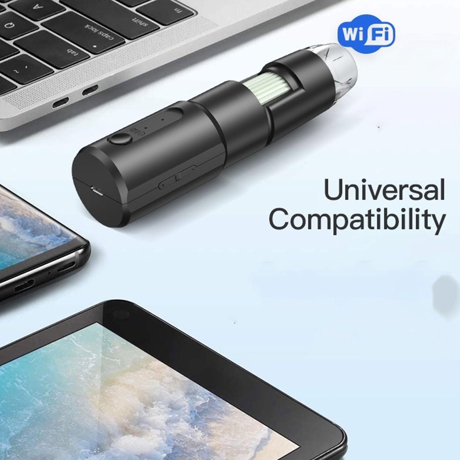 Microscopio Digital Inalámbrico 50X-1000X, WiFi Portátil Mini USB Microscopio Cámara Lupa para Teléfono y Computadora, para Placa de Circuito Electrónico del Cuero Cabelludo