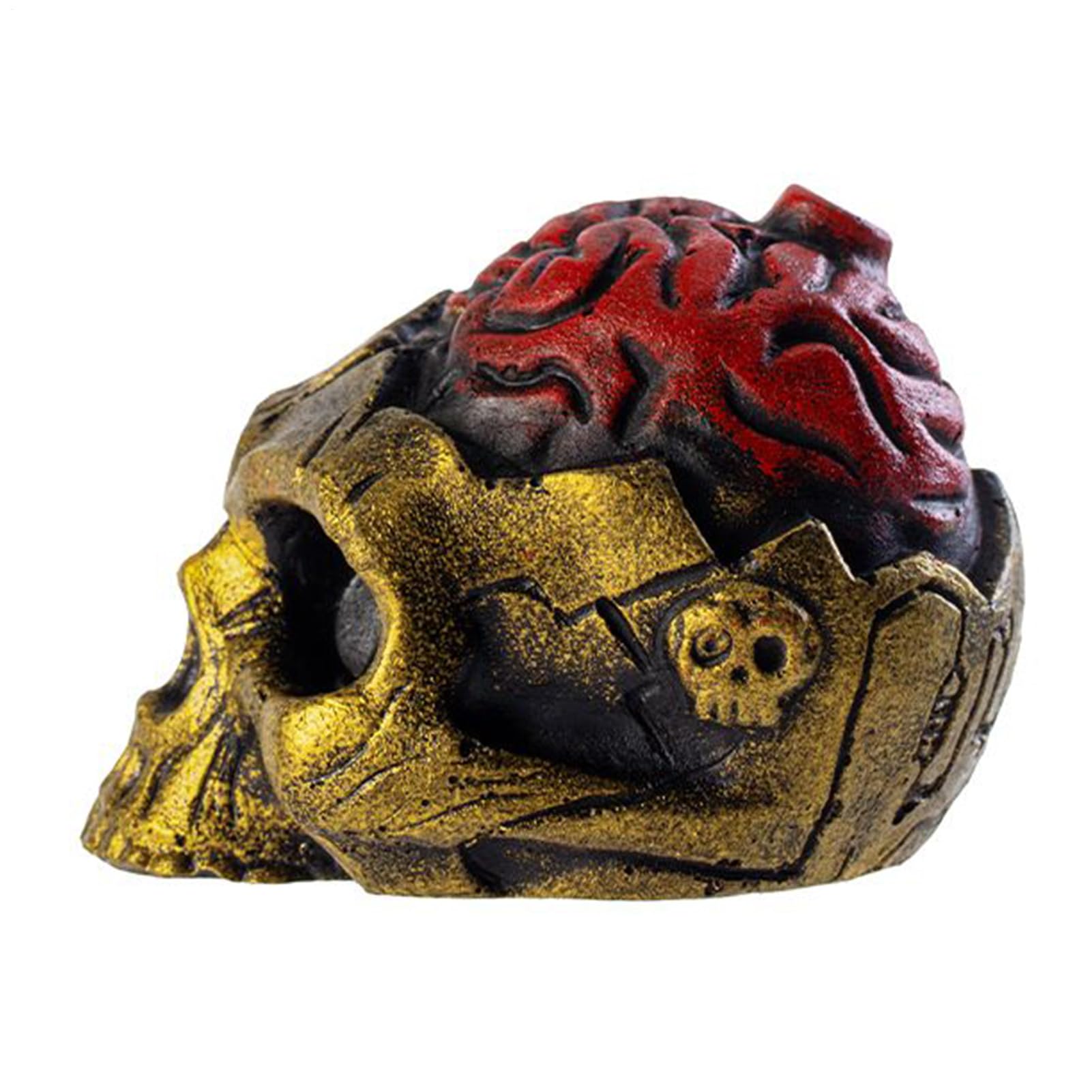 Design en résine d'esprit cérébral aztèque-creepy pour adultes | Pipes de mort portable pour Halloween, en plein air, camping, trekking et photoprops | Effet sonore étrange, durable et décoratif