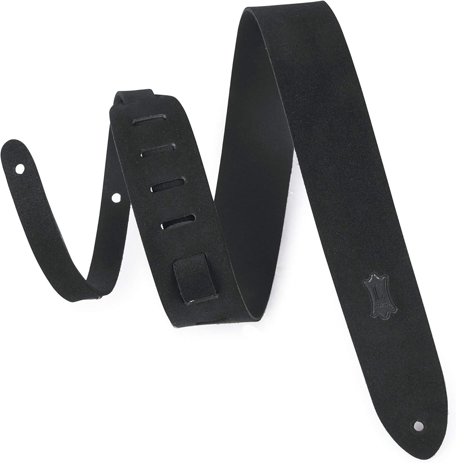Levy’s Leathers 2″ Suede Leather Guitar strap; Extra Long Black