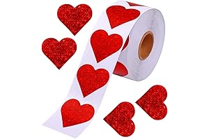 Valentines Glitter Red Heart Stickers: Spread the Love and Seal with a Kiss
