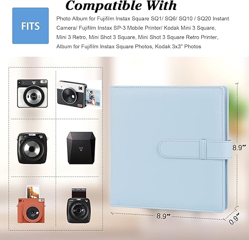 Vista 2 de Álbum de fotos de 288 bolsillos para cámara Fujifilm Instax Square SQ1/SQ6/SQ10/SQ20, Kodak Mini 3 Square, Mini Shot 3 Square, Mini Shot 3 Square
