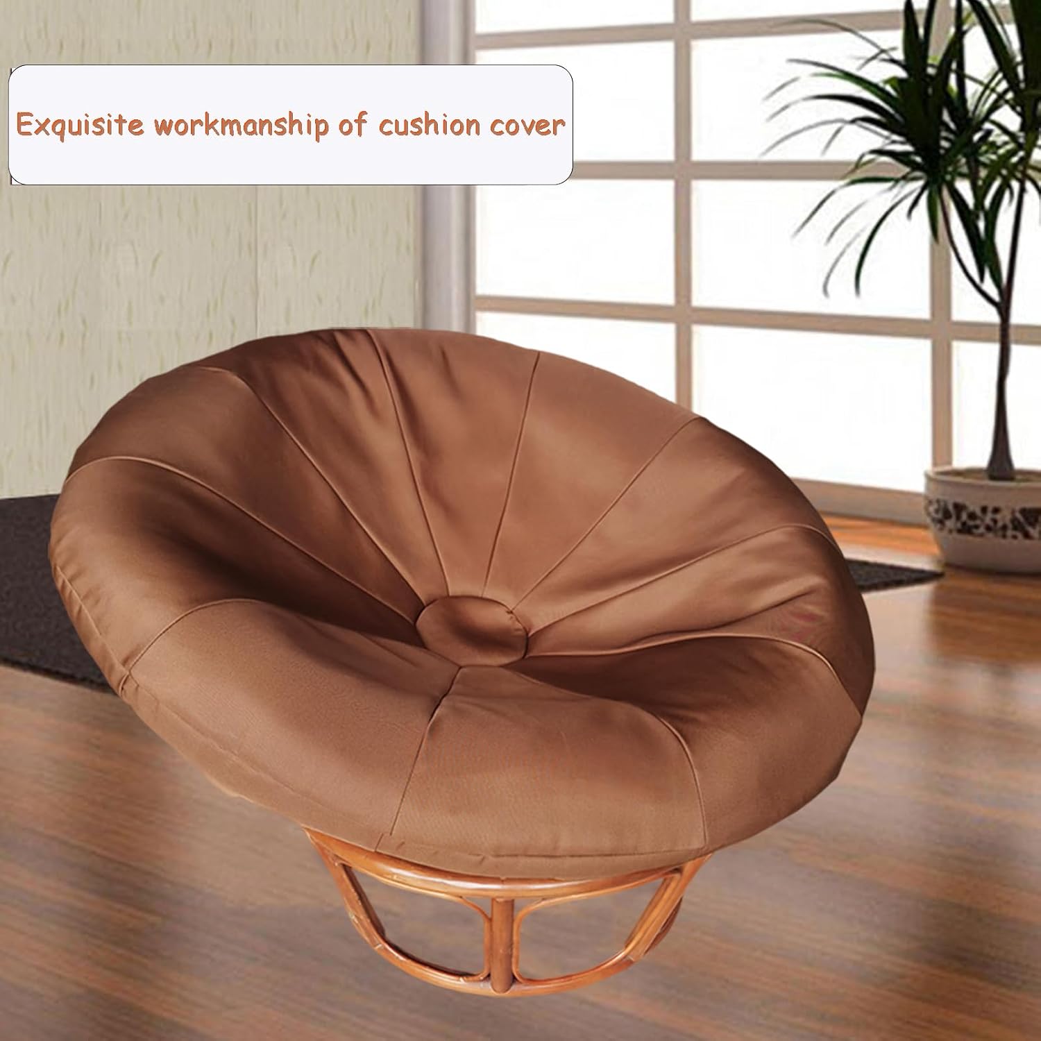 Papasan Chair Cushion Covers, Outdoor Indoor Cushion Waterproof Slipcover for Papasan Chair Cushion, with Elastic Band Designed for Papasan Cushions (for 41~47in, Grass Green)