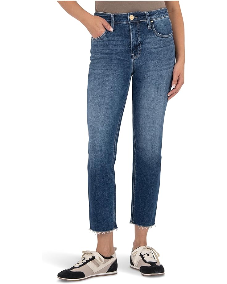KUT from the Kloth Rachael High-Rise Fab Ab Mom Raw Hem - Main View