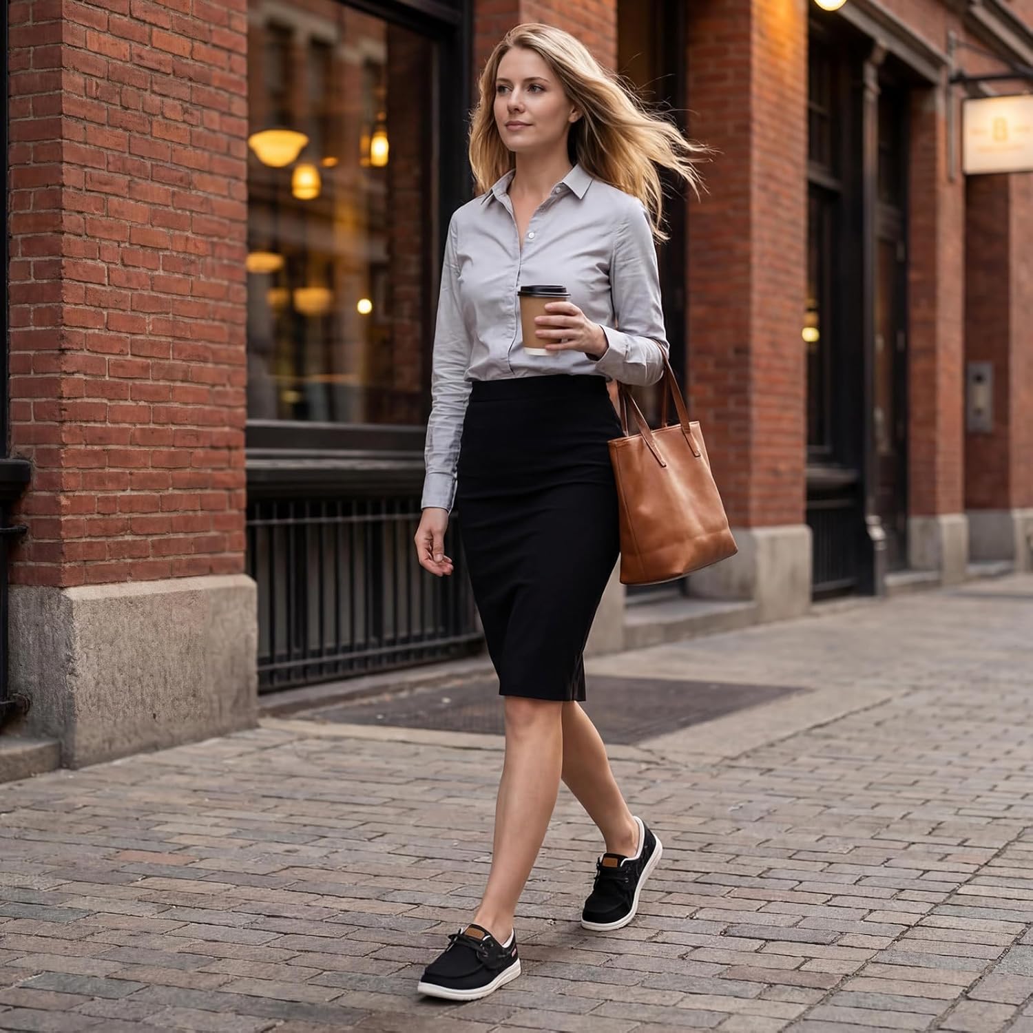 STQ Women Boat Shoes Orthopedic Insole Slip On Business Casual Sneakers for Plantar Fasciitis Lightweight Canvas Loafer - Image 2