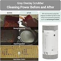 Vista 5 de DEARCUS Gray One Day Scrubber - Paños de cocina sin olor para lavar utensilios, ollas y sartenes y placa de cocina, paños de limpieza multiusos sin