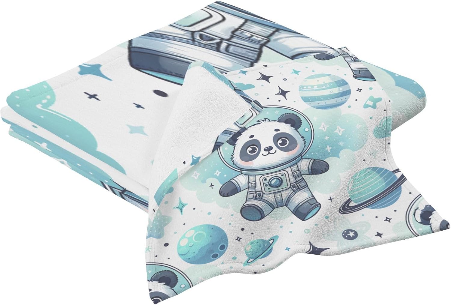 Hand Towels Premium Soft and Highly Absorbent Astronaut Cute Panda 2 Pcs Towels for Bathroom Set 100% Cotton Decorative Face Towels