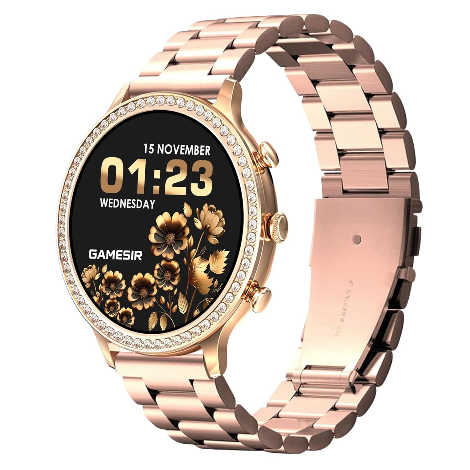 GameSir Genquella Premium Smartwatch for Women & Girls, Bluetooth Calling, 1.69” AMOLED HD Display, 100+ Fitness Modes, SPO₂ & Sleep Monitor, Custom Watch Faces, IP68 Waterproof,(Rosegold)