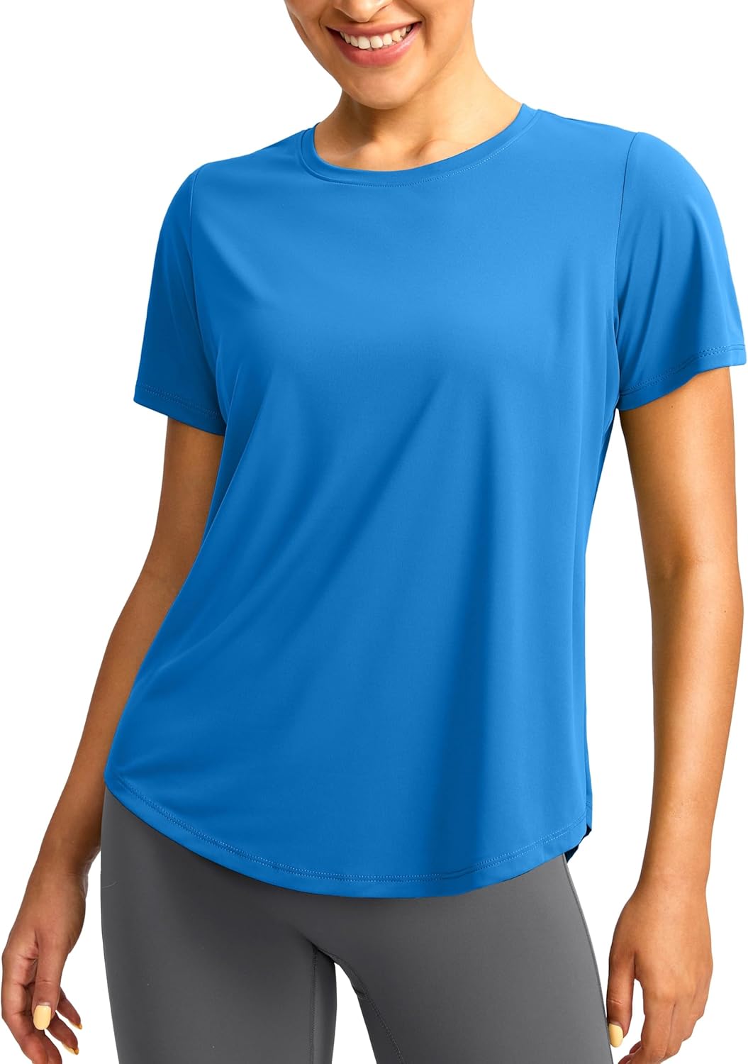 Women's Short Sleeve Workout Shirts UPF 50+ Sun Protection T-Shirts Quick Dry Breathable Gym Running Hiking Tops for Women