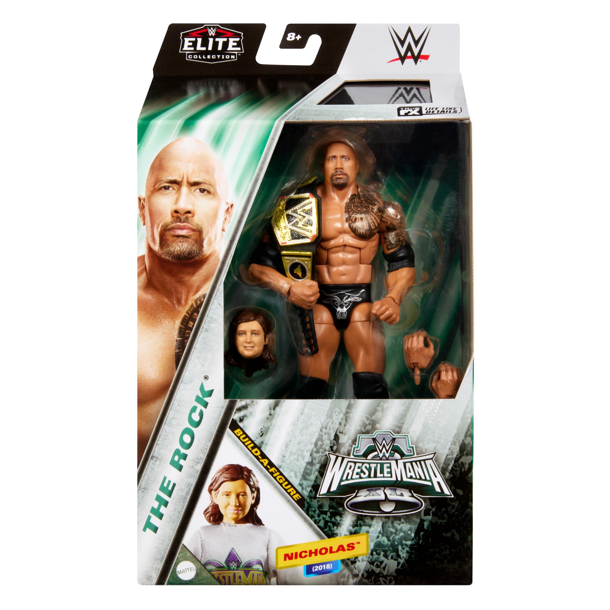 WWE Elite Action Figure WrestleMania with Accessory and Nicholas Build-A-Figure Parts, Posable Collectible for WWE Fans HVJ08 - Image 2