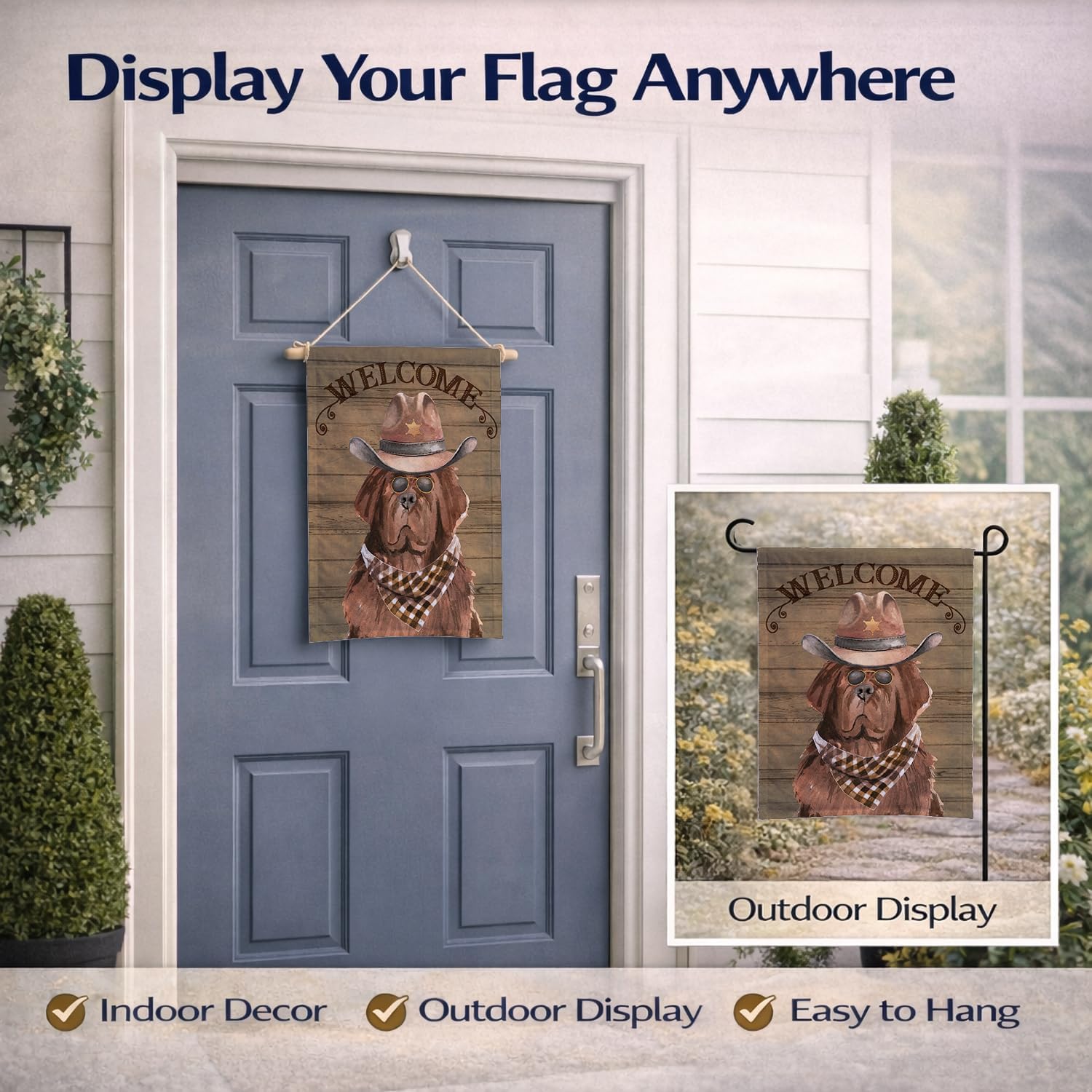 Caroline's Treasures CK6344GF Newfoundland Country Dog Garden Flag Mailbox Flag Decorative Yard Flag Banner Outside Patio Artwork Yard Flower Beds, Garden Size, Multicolor