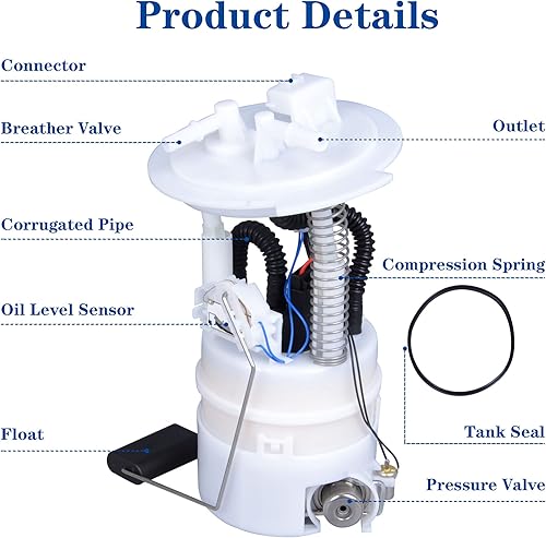 Miniatura 2 de Conjunto de bomba de combustible compatible con Nissan 2004-2006 Altima 3.5/2.5L, 2004-2009 Quest 3.5L y 2004-2008 Maxima 3.5L reemplaza a E8545M