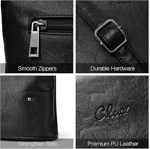 Miniatura 4 de CLUCI Crossbody Bolsas para mujer pequeño cuero monedero viaje señoras diseñador triple bolsillos vintage bolso mujer cartera grande capacidad