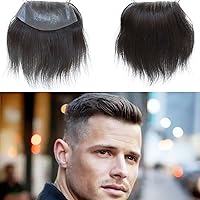 Vista 24 de Tupé de cabello humano 100% de piel sintética de cabello humano para hombres, parte frontal para retroceso, sistemas de reemplazo de línea capilar