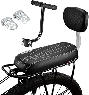Asiento de Bicicleta Niño, Asiento de Bicicleta de bebé, Pedales Anchos de Pies de Mano Corriente de los de Seguridad Respaldo del Asiento de niño para El Portador de Asiento de