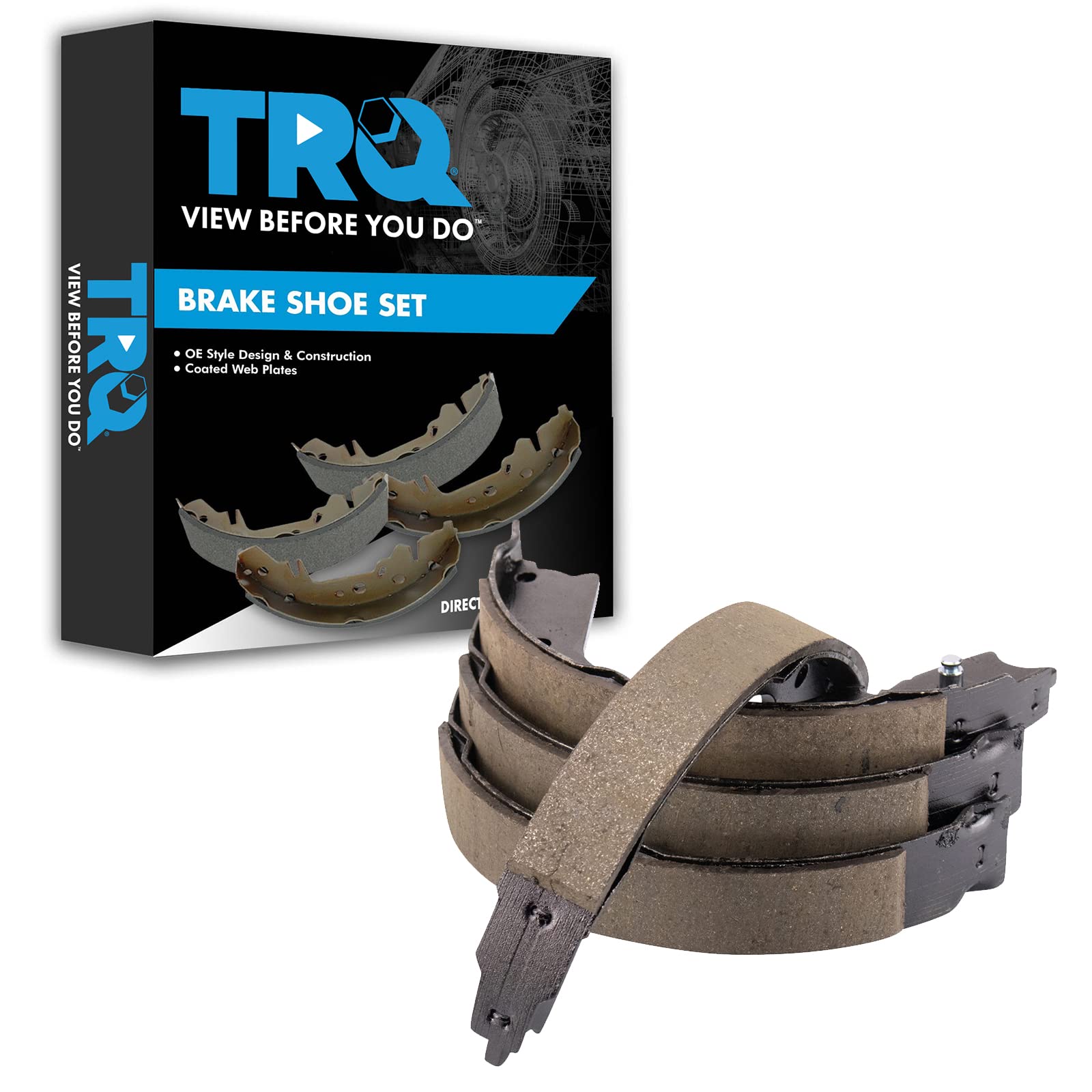 TRQ Rear Parking Brake Shoe Set