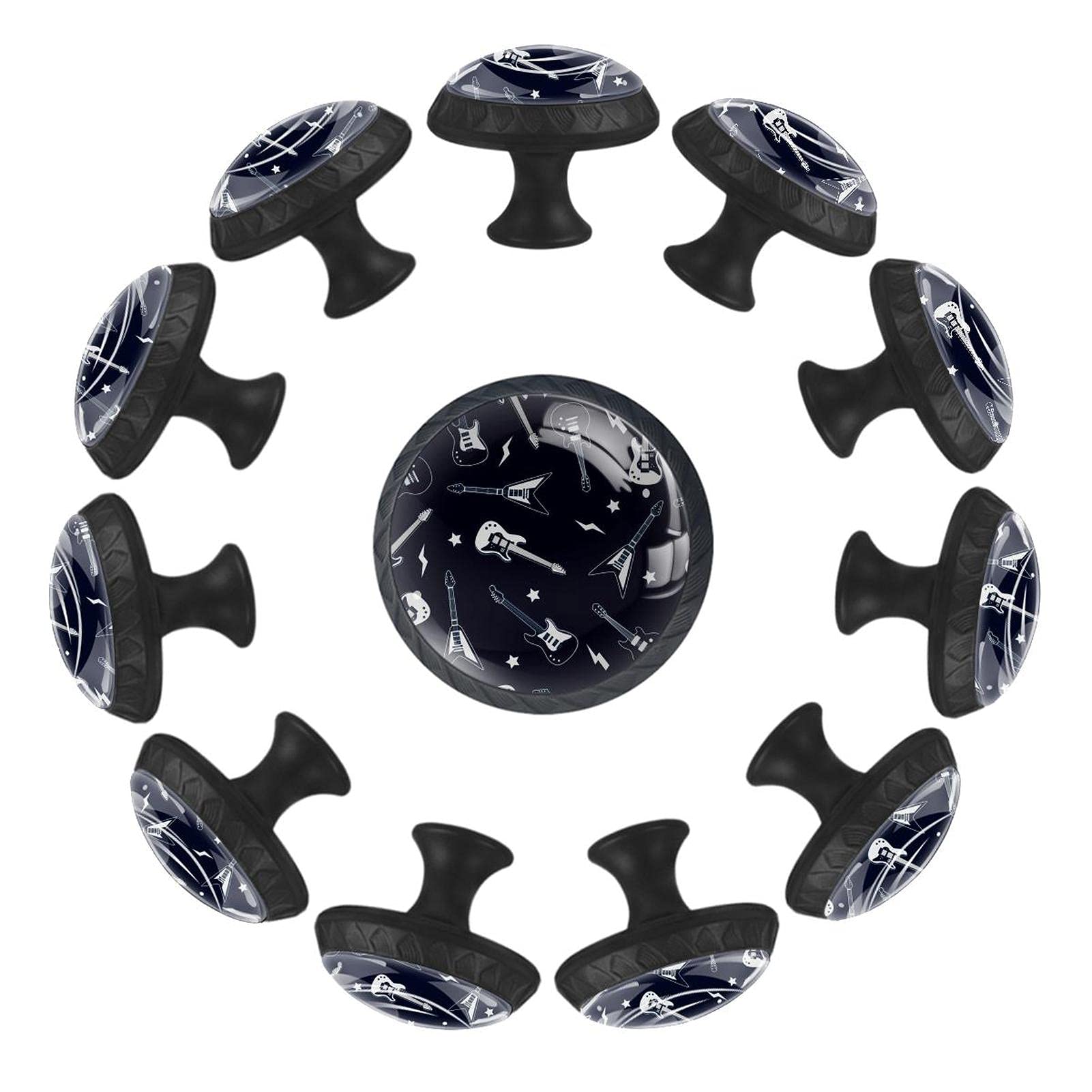 Boutons de tiroir ronds guitare bleu marine 35 mm pour commode de crèche