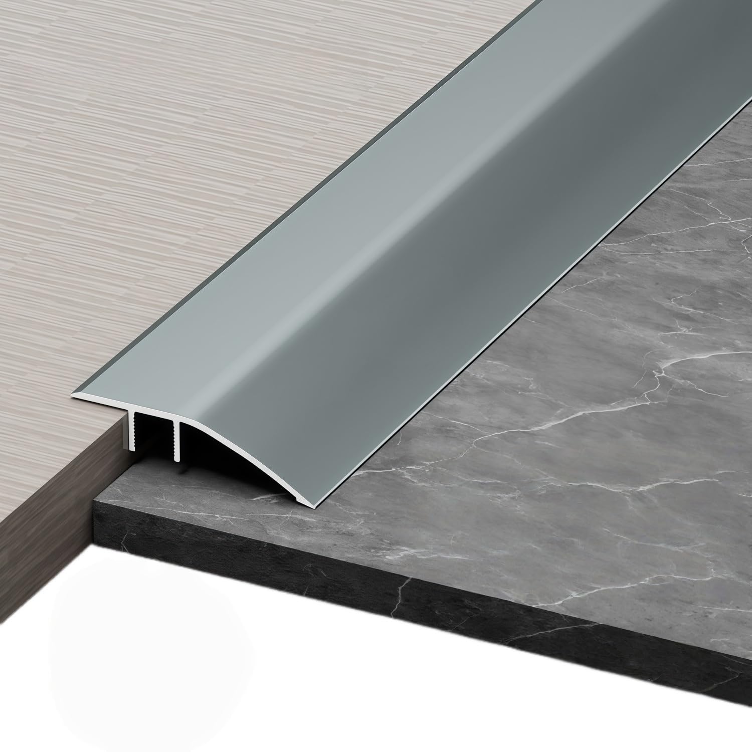 Tira de transición de aluminio para suelo laminado y vinilo con perfil reductor de 43mm