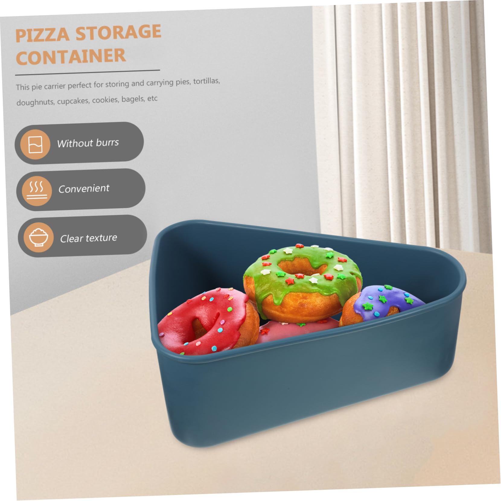 BRIGHTFUFU Box Pizza Case Pie Packing Holder Pizza Holder Pizza Slice Container Dessert Container Pizza Storage Container Pizza Slice Carrying Case Pizza Slice Carrier Blue