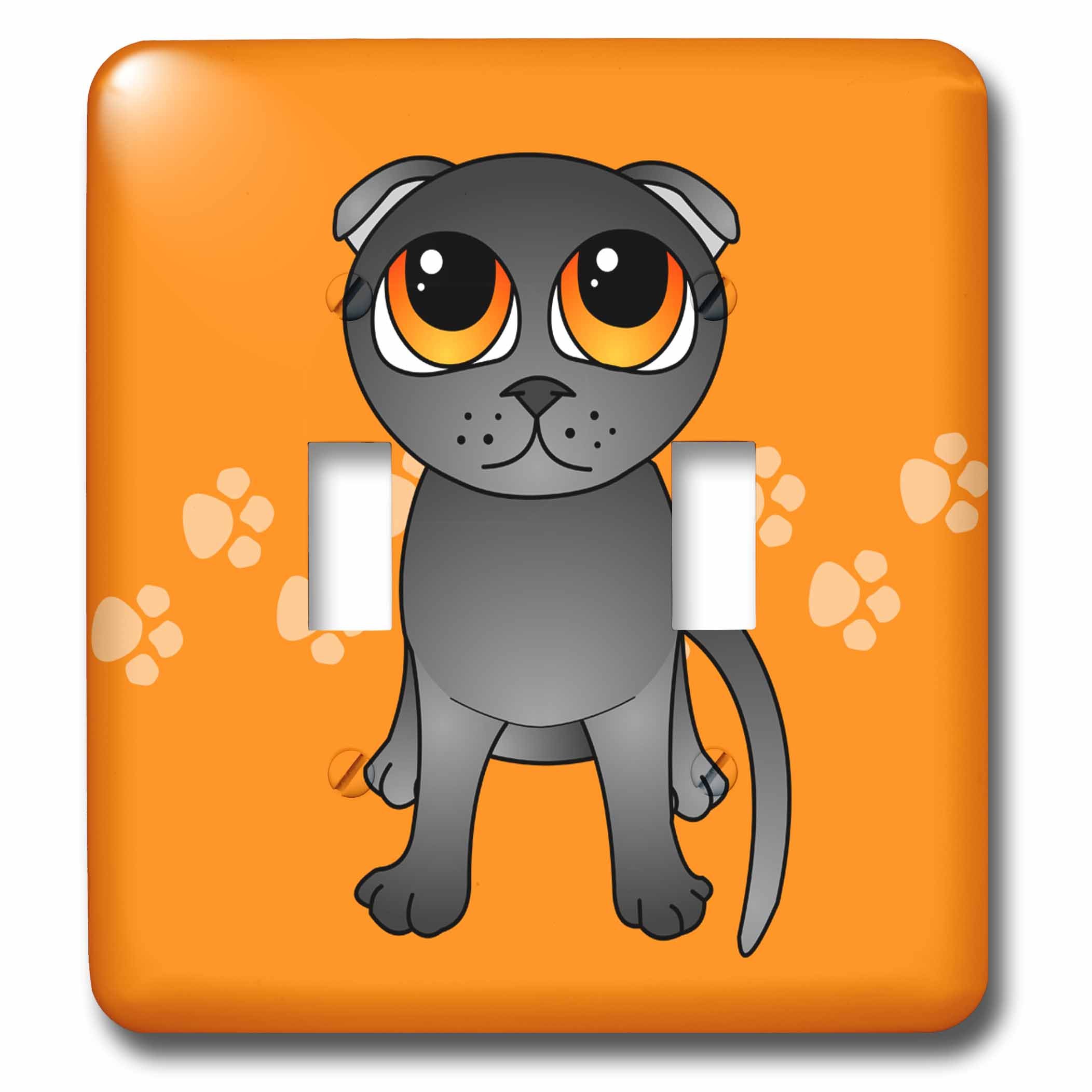 Interrupteur double chat écossais gris pour remplacer plaque usée