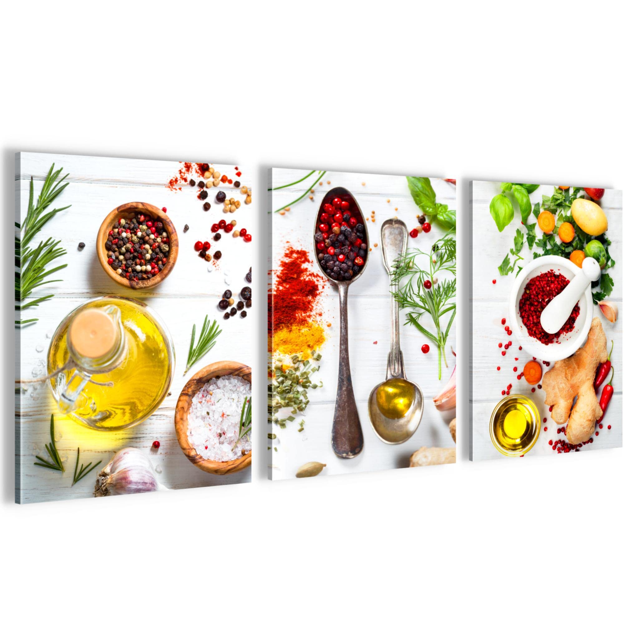 Novart Set Cuadros Decorativos Cocina - Cuelgue su cuadro al instante - Especias - 3 Partes - N004735a