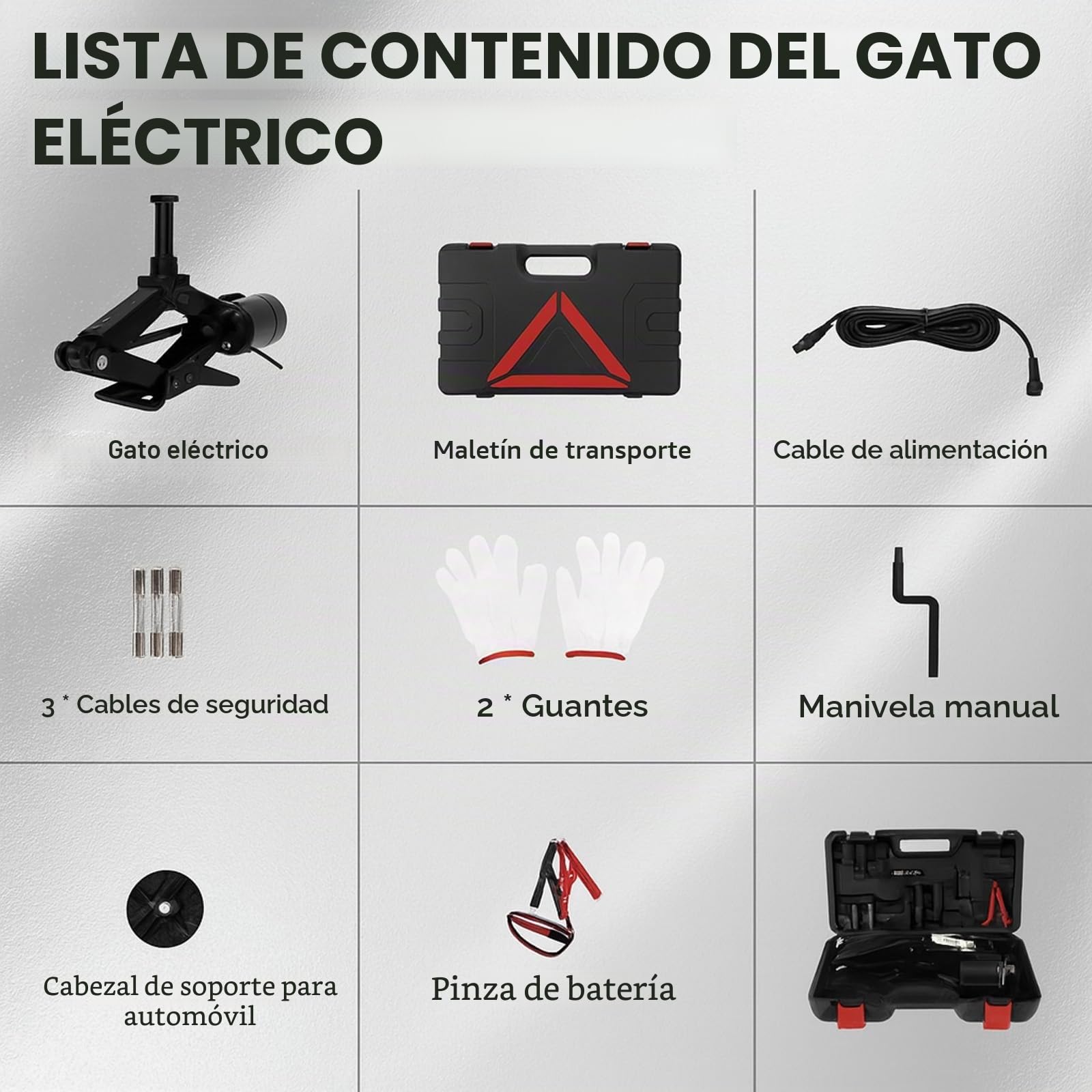ROGTZ Kit de gato eléctrico de tijera para coche, 2 toneladas, 12 V, elevador automático portátil con rango de 37 cm para SUV/Sedán, gato de piso para cambio de neumáticos y emergencia en carretera