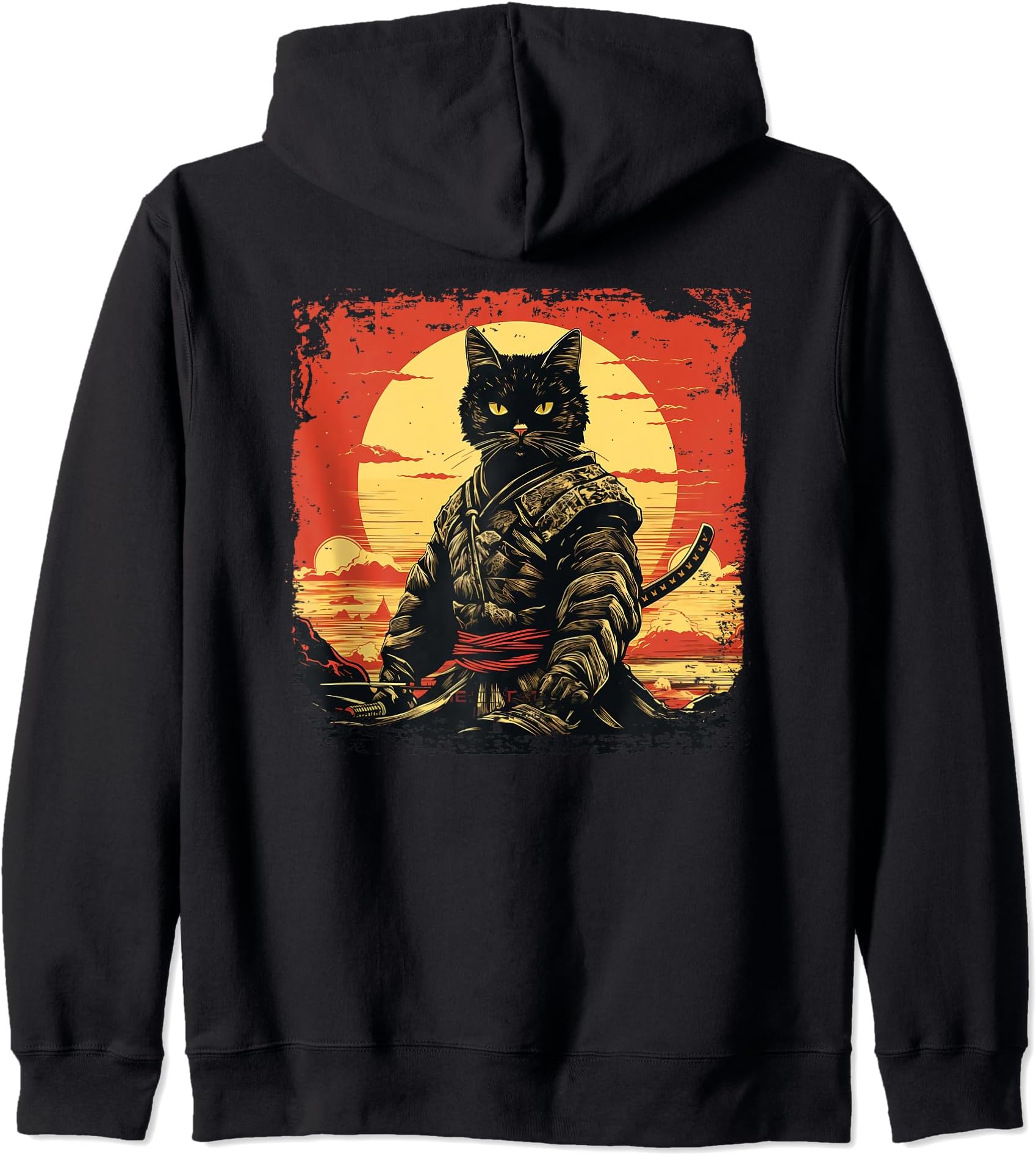 A cat as a samuari design Zip Hoodie