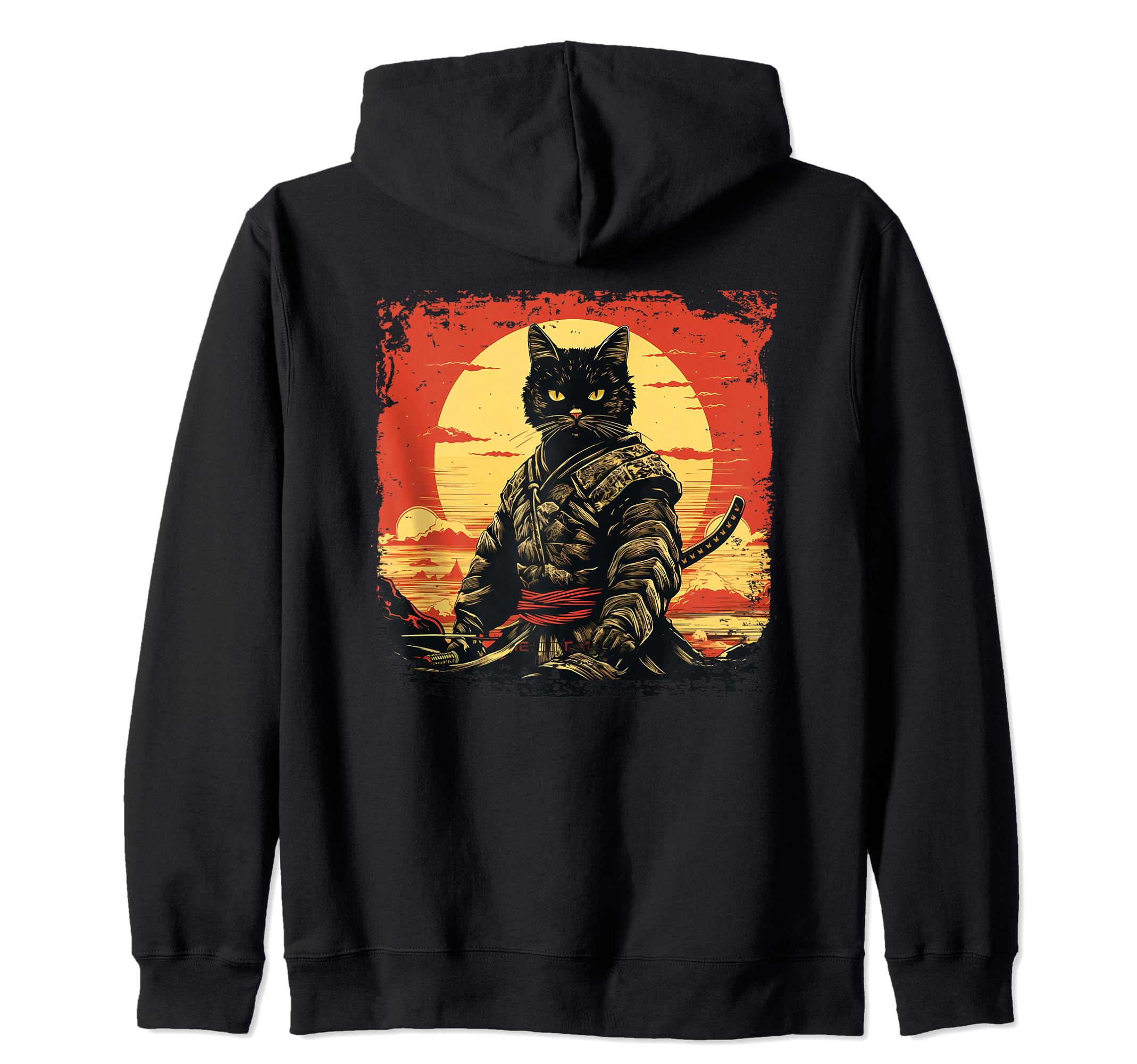 A cat as a samuari design Zip Hoodie