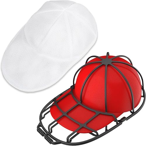 Miniatura 1 de Arandelas para gorras de béisbol con bolsa de malla, apto para jaula de marco de arandela de sombreros de adultosniños, estantes protectores de