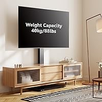 Vista 5 de FITUEYES Soporte giratorio para TV de piso con soporte para televisores de 37, 43, 50, 55, 60, 65, 70, 75 pulgadas, pantalla LCD LED plana/curva