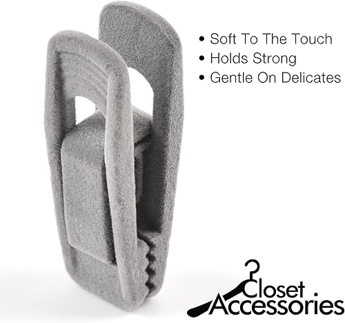 Miniatura 7 de Clips de terciopelo para colgar ropa de bebé, paquete de 20 clips para colgar perchas de terciopelo, material duradero, clips para colgar ropa de