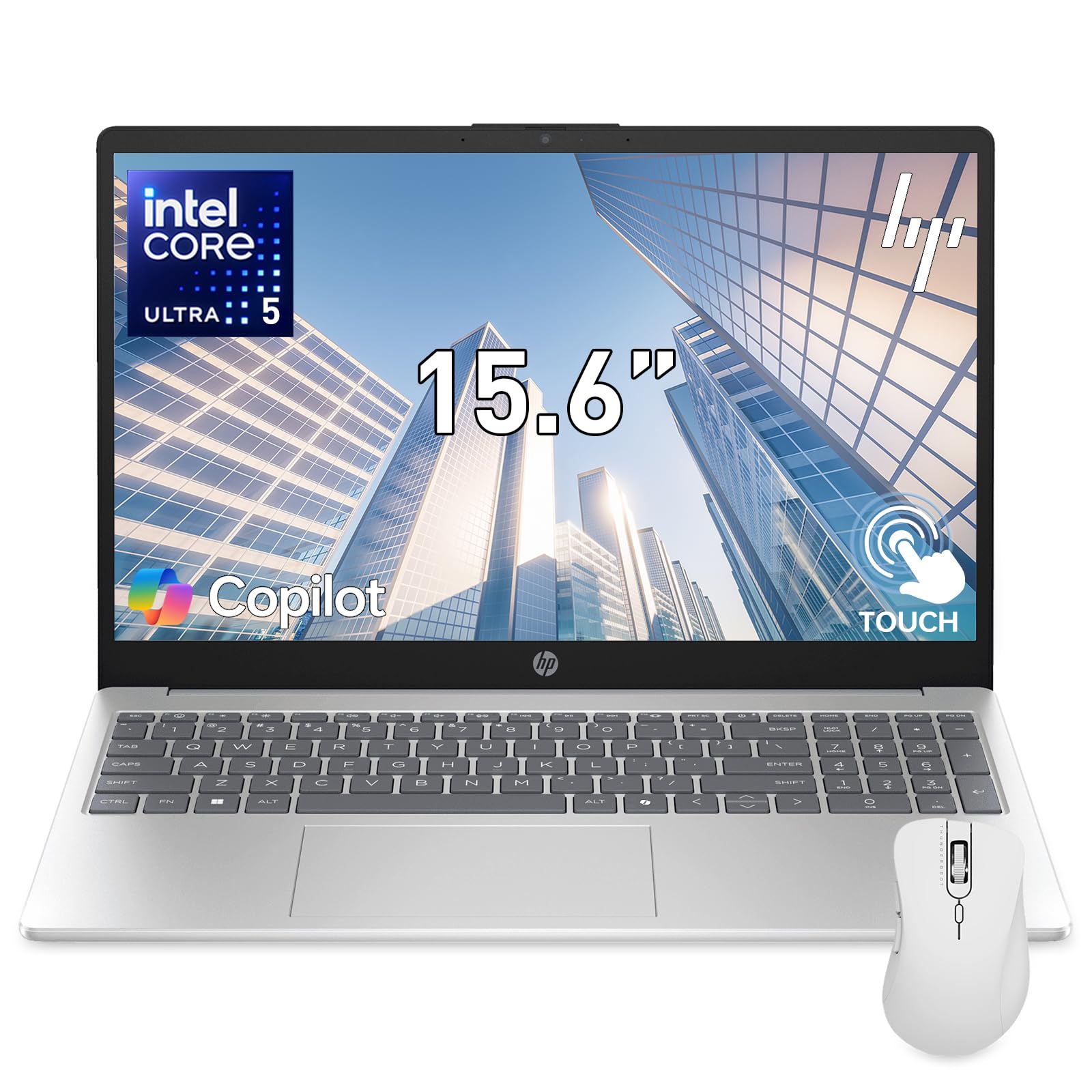 HP 15.6" FHD Touchscreen AI Laptop,12-core Ultra 5 225U,8GB DDR5+512GB SSD
