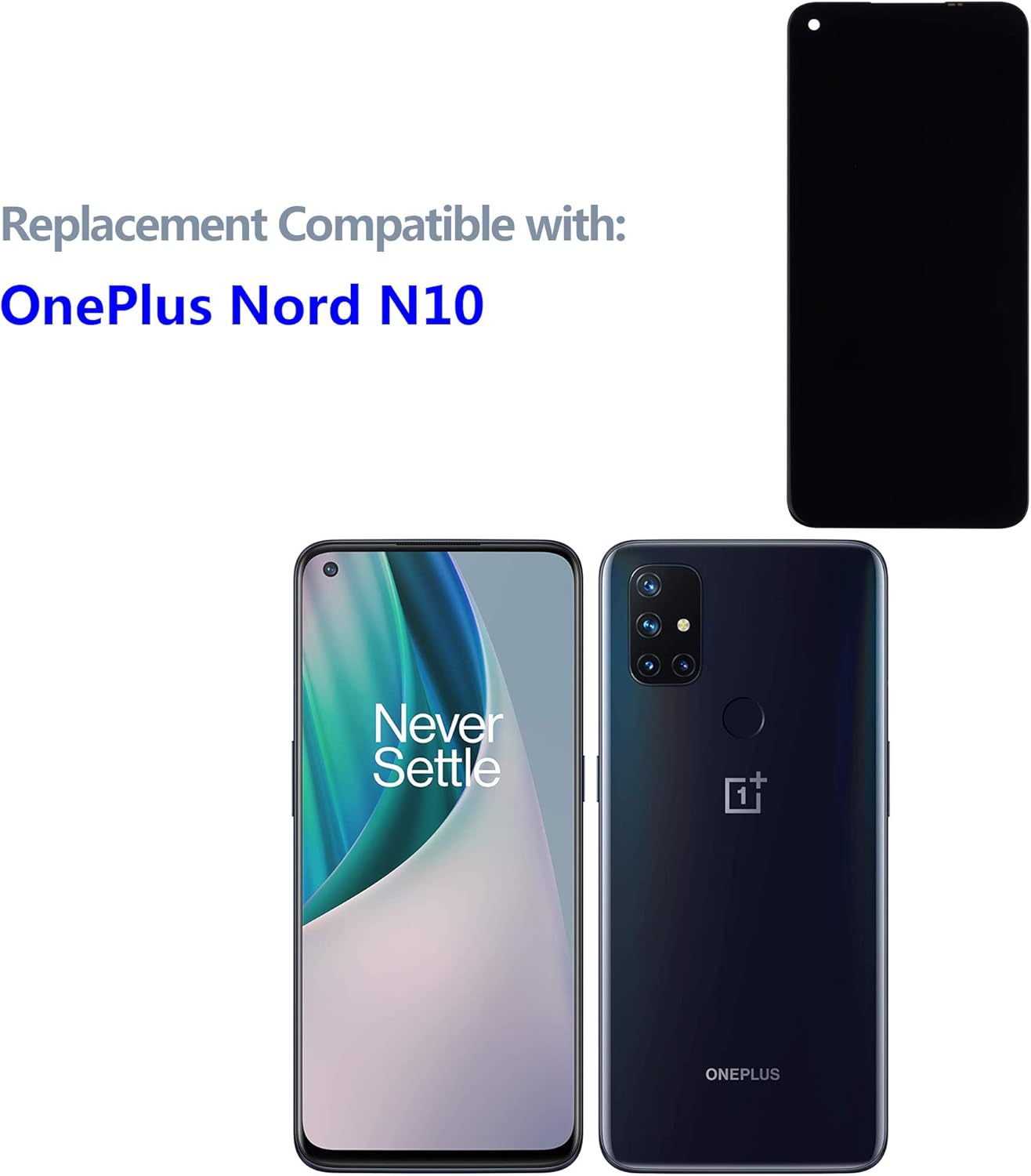LCD Display Compatible with OnePlus Nord N10 5G BE2029 (Black) BE2025 BE2026 BE2028 BE2029 6.49 inchTouch Screen + Tools